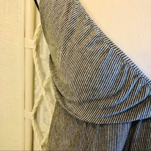 Wish USA Mini Dress Gray and Black Striped Sundress Beach Resort size Medium - Picture 6 of 14